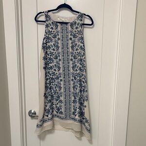 Max Studio Blue and Cream Floral Mini Dress